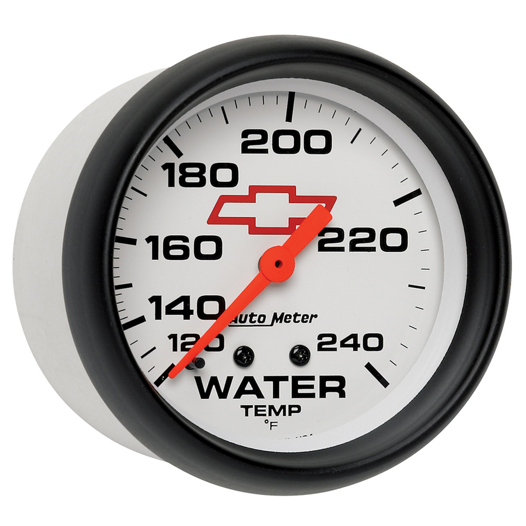 2-5/8" Wassertemperatur, 120-240 °F, Chevy Red Bowtie, White