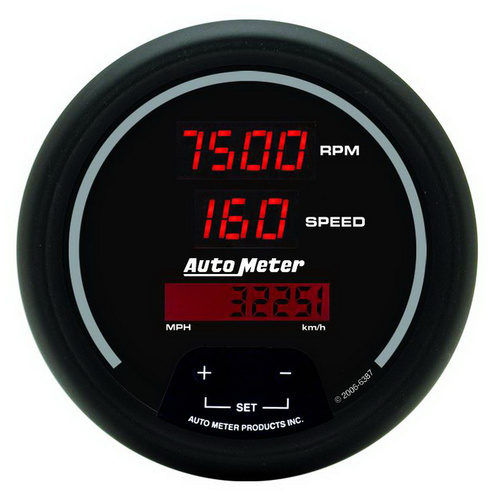 3-3/8" Drehzahlmesser/Drehzahlmesser Combo, 10k Rpm/260 Mph/260 Km/H, Sport-Comp Digital