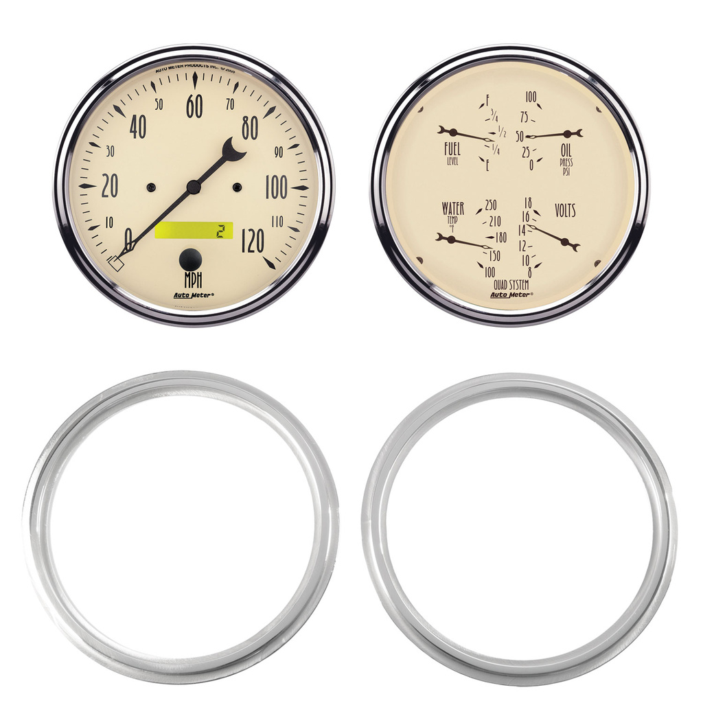 2 Gauge Direct Fit Dash Kit, Chevy Truck 47-53, 2 Gauge,  Antique Beige