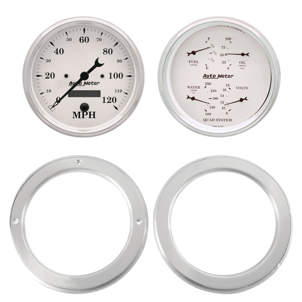 2 Gauge Direct Fit Dash Kit, Chevy Truck 54-55, 2 Gauge,  Old-Tyme White