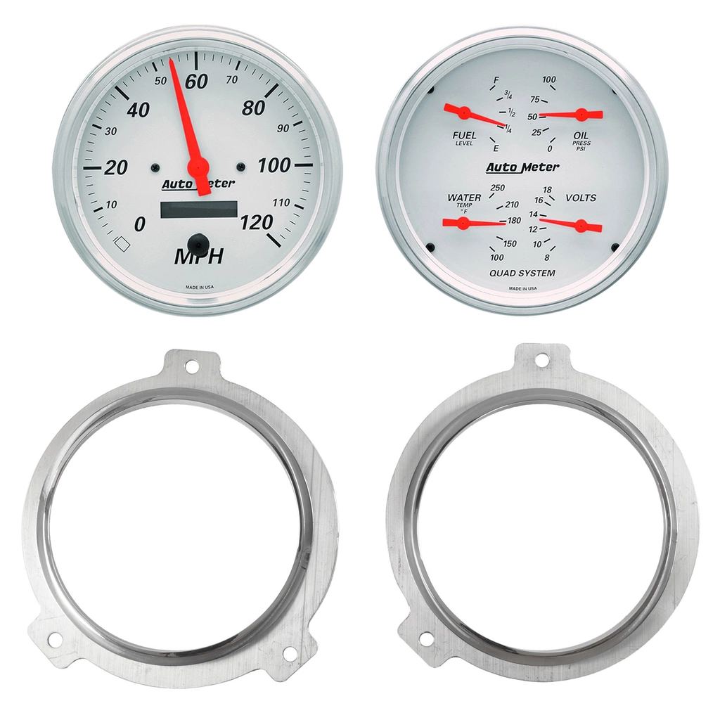 2 Gauge Direct Fit Dash Kit, Chevy Car 51-52, 2 Gauge,  Arctic White