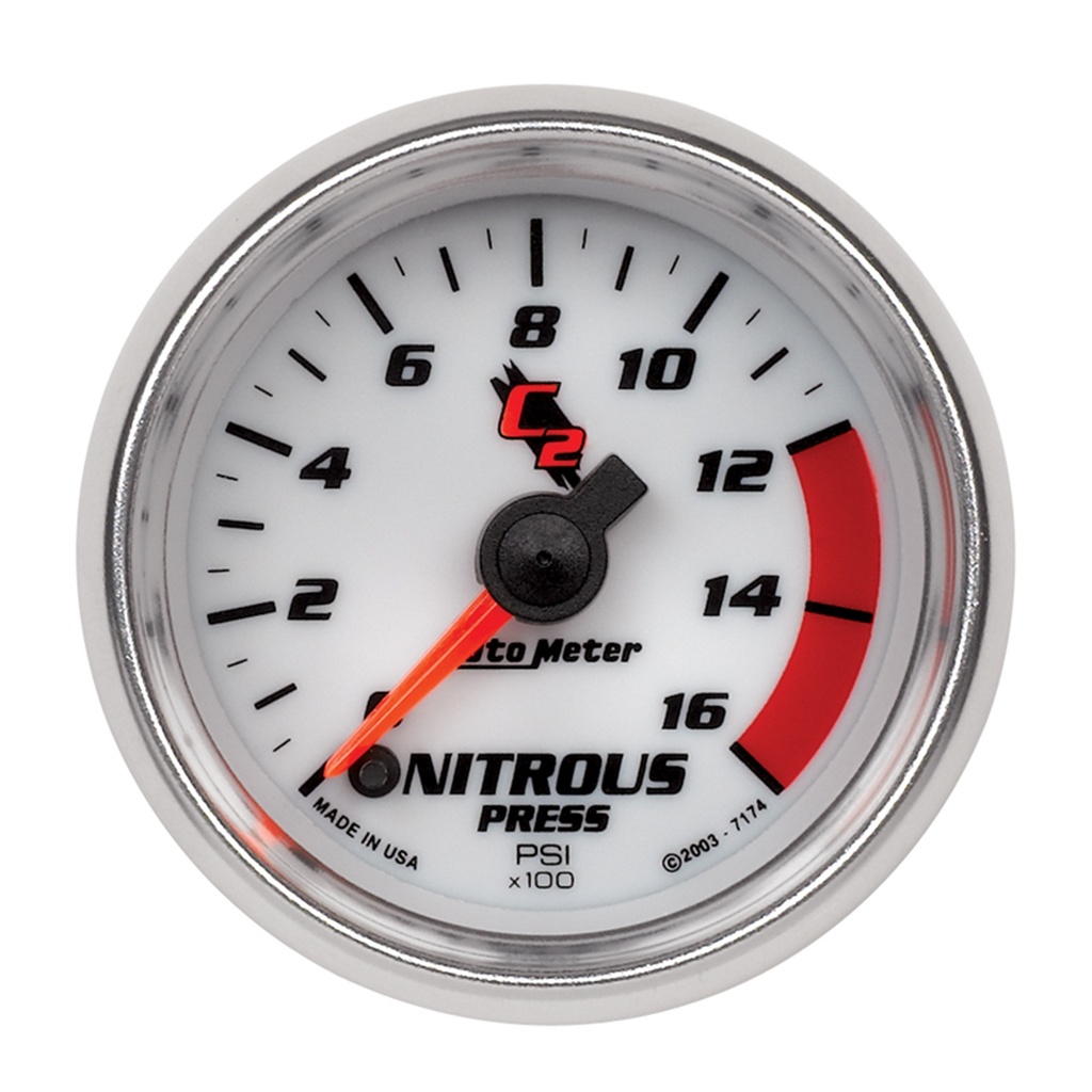 2-1/16" Nitrous Druck, 0-1600 Psi, C2