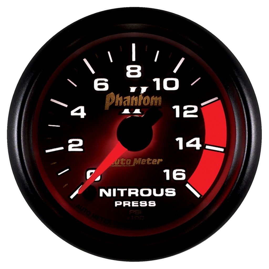 2-1/16" Nitrous Druck, 0-1600 Psi, Phantom Ii