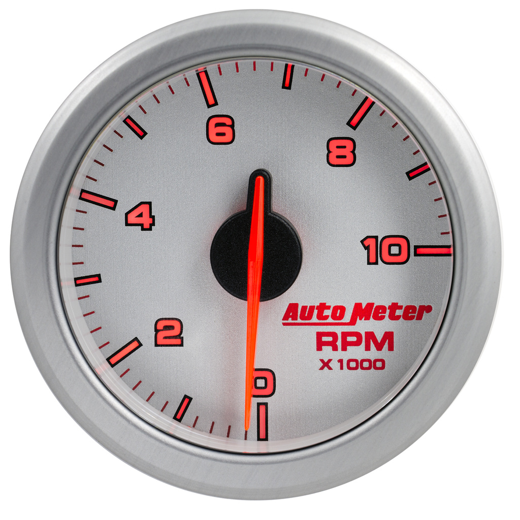 2-1/16" Tach, 0-10,000 Rpm, Airdrive, Silver