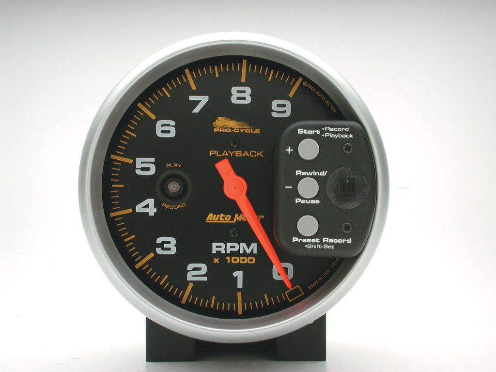 5" Drehzahlmesser, 0-9,000 Rpm, Black, Pro-Cycle