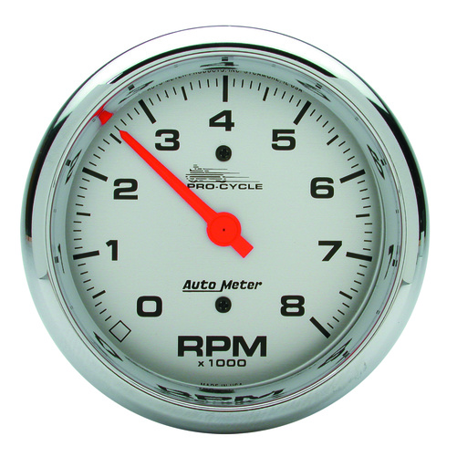 3-3/8" Drehzahlmesser, 0-8,000 Rpm, Silver, Pro-Cycle