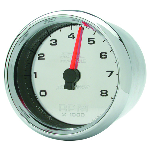 2-5/8" Drehzahlmesser, 0-8,000 Rpm, Chrome, Pro-Cycle
