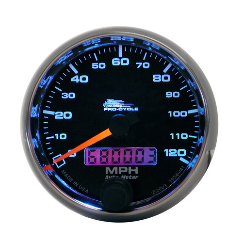 2-5/8" Drehzahlmesser, 0-120 Mph, Black, Pro-Cycle