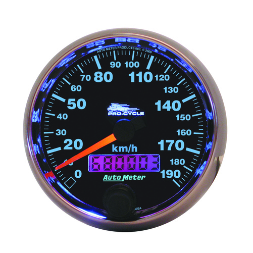 2-5/8" Drehzahlmesser, 0-190 Kph, Black, Pro-Cycle