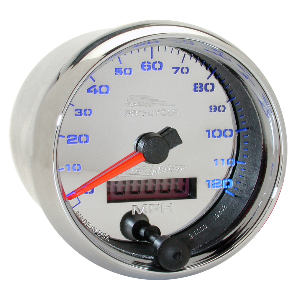 2-5/8" Drehzahlmesser, 0-120 Mph, Chrome, Pro-Cycle