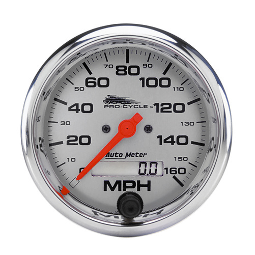3-3/4" Drehzahlmesser, 0-160 Mph, Silver, Pro-Cycle