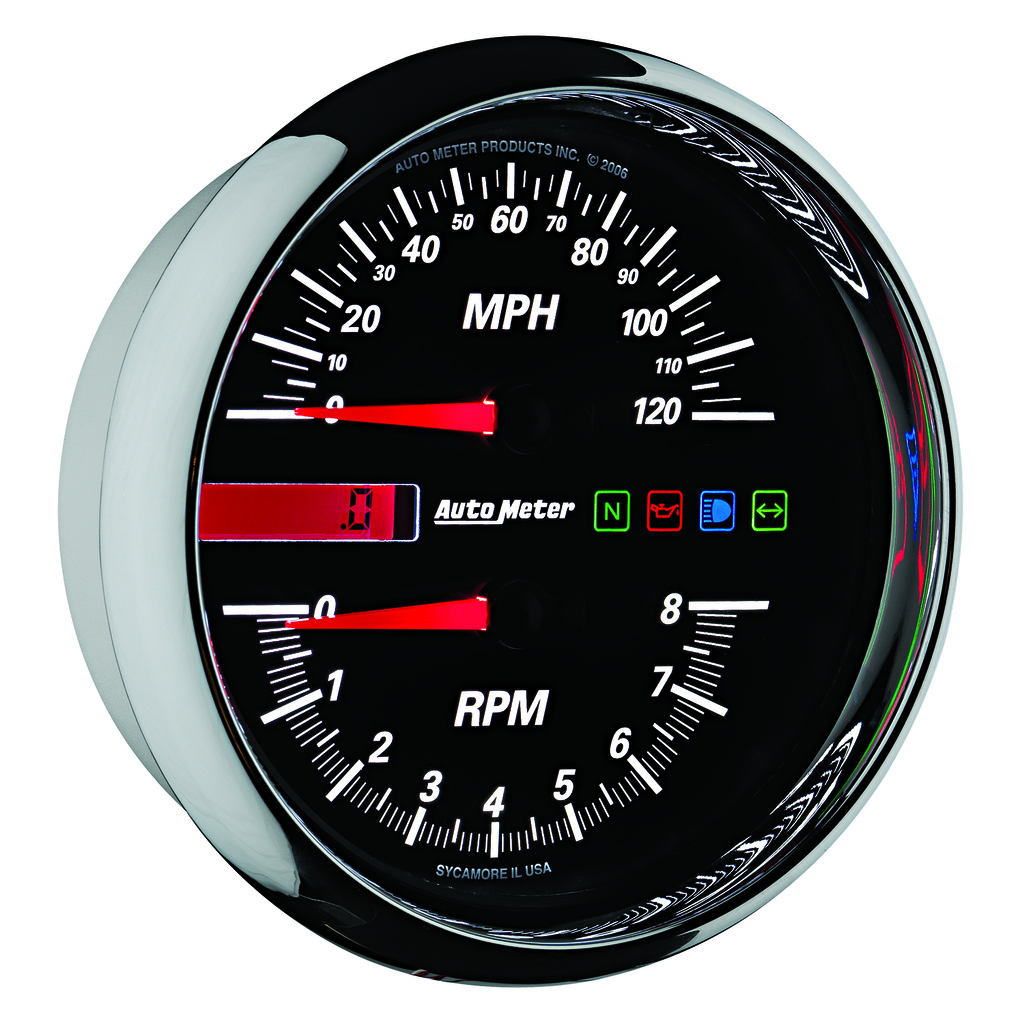 5" Direct Fit Drehzahlmesser/Drehzahlmesser Combo, 8k Rpm/120 Mph, Black, Pro-Cycle