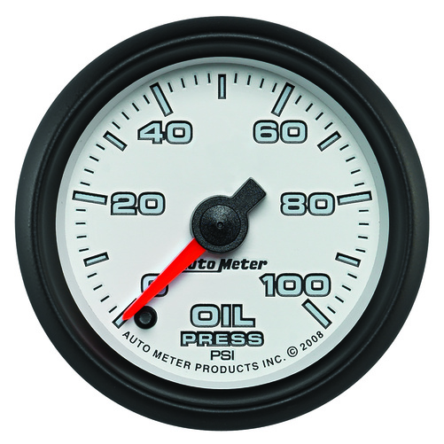 2-1/16" Öldruck, 0-100 Psi, White, Pro-Cycle