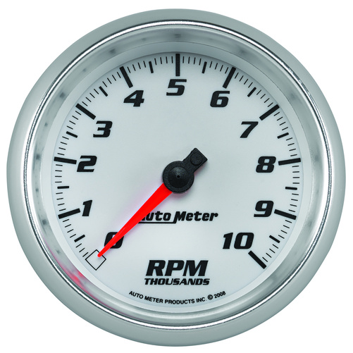 3-3/8" Drehzahlmesser, 0-10,000 Rpm, White, Pro-Cycle
