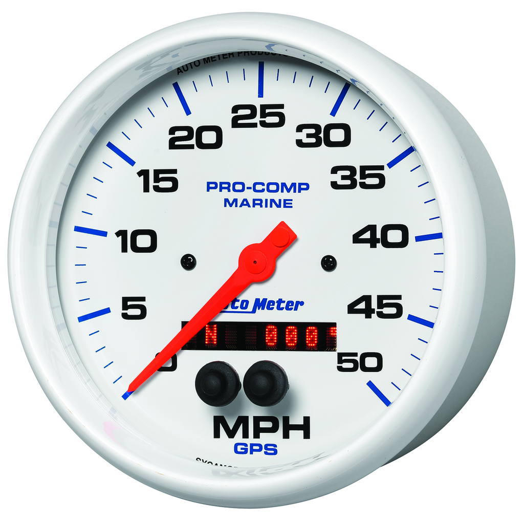 5" Gps Drehzahlmesser, 0-50 Mph, Marine White