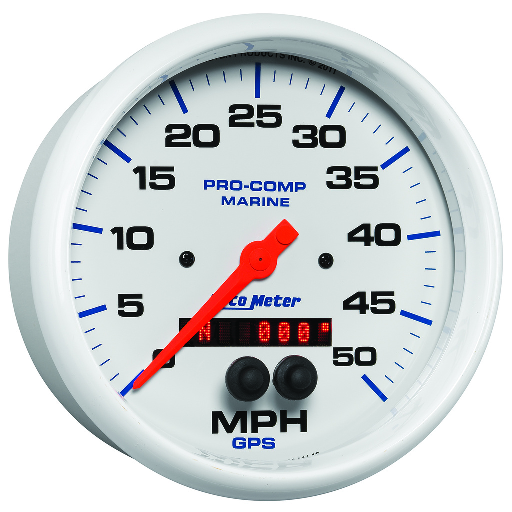 5" Gps Drehzahlmesser, 0-50 Mph, Marine White