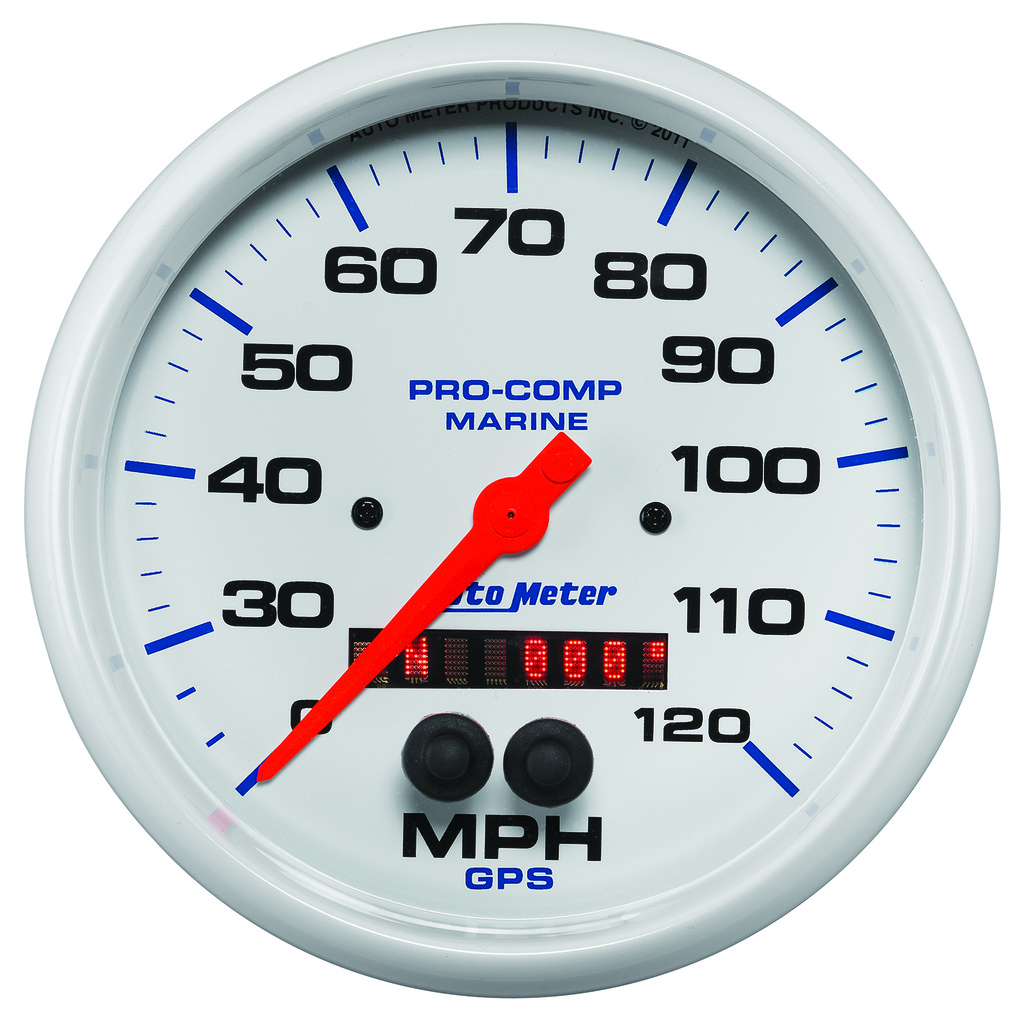 5" Gps Drehzahlmesser, 0-120 Mph, Marine White