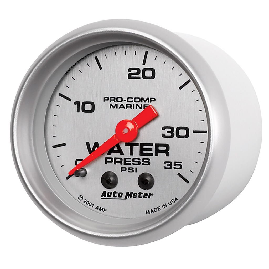 2-1/16" Wasserdruck, 0-35 Psi, Marine Silver Ultra-Lite