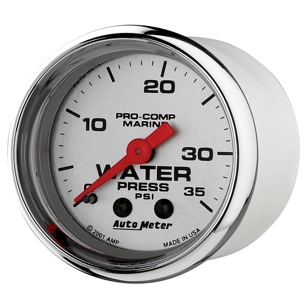 2-1/16" Wasserdruck, 0-35 Psi, Marine Chrome Ultra-Lite