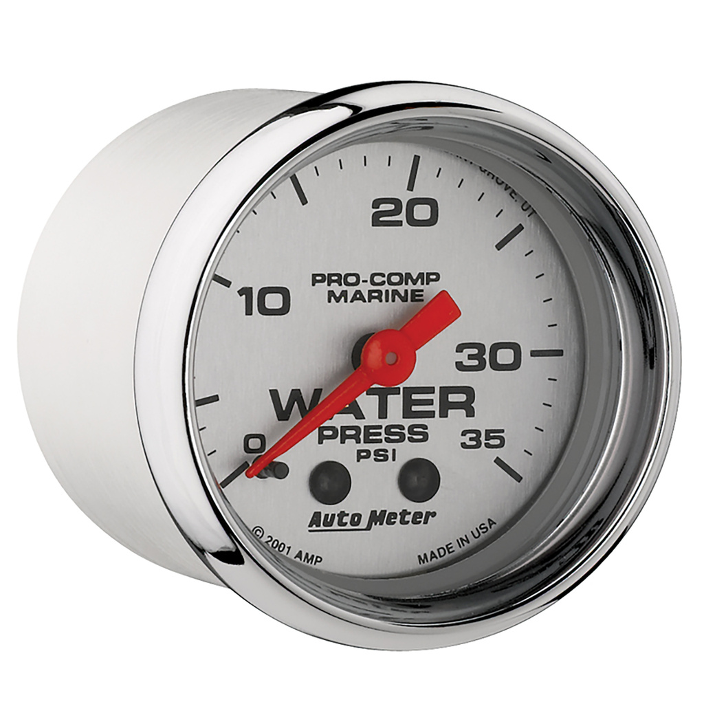 2-1/16" Wasserdruck, 0-35 Psi, Marine Chrome Ultra-Lite