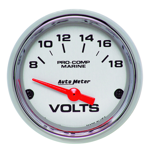 2-1/16" Voltmeter, 8-18v, Marine Chrome Ultra-Lite