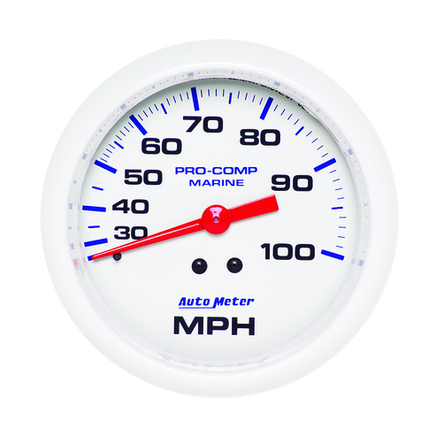 3-3/8" Mechanical Drehzahlmesser, 0-100 Mph, Marine White
