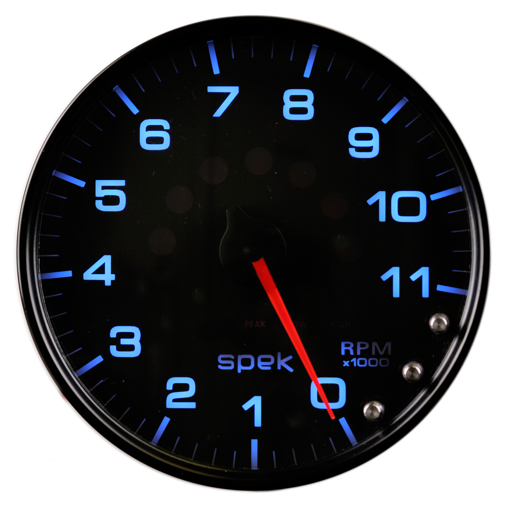 5" In-Dash Drehzahlmesser, 0-11,000 Rpm, Spek-Pro, Black/Black
