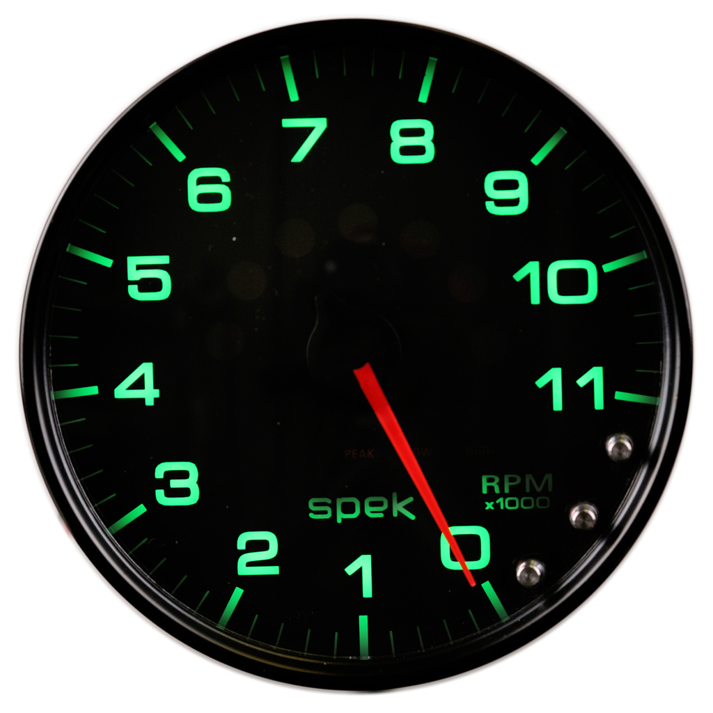 5" In-Dash Drehzahlmesser, 0-11,000 Rpm, Spek-Pro, Black/Black