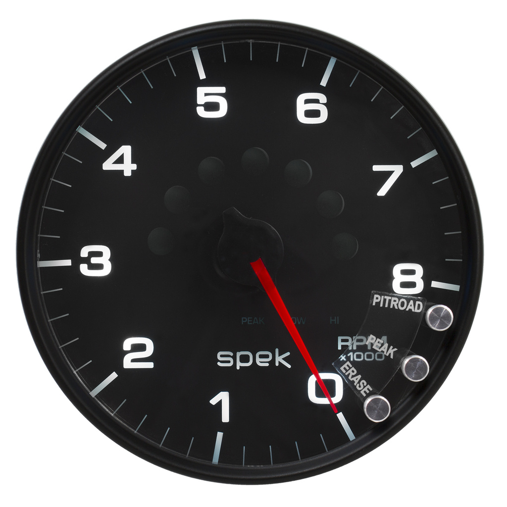 5" In-Dash Drehzahlmesser, 0-8,000 Rpm, Spek-Pro, Black/Black
