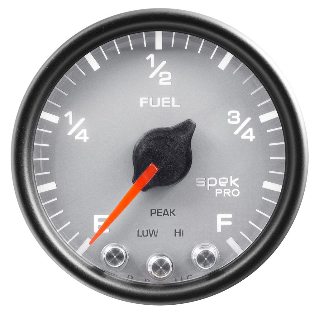2-1/16" Kraftstoffstand, Programmable 0-300 Ω, Spek-Pro, Silver/Black