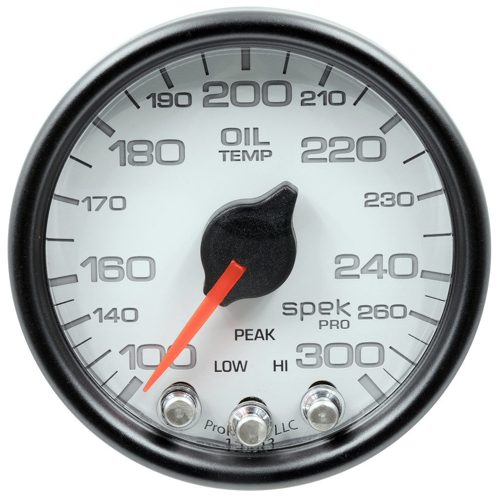 2-1/16" Öltemperatur, 100-300 °F, Spek-Pro, White/Black