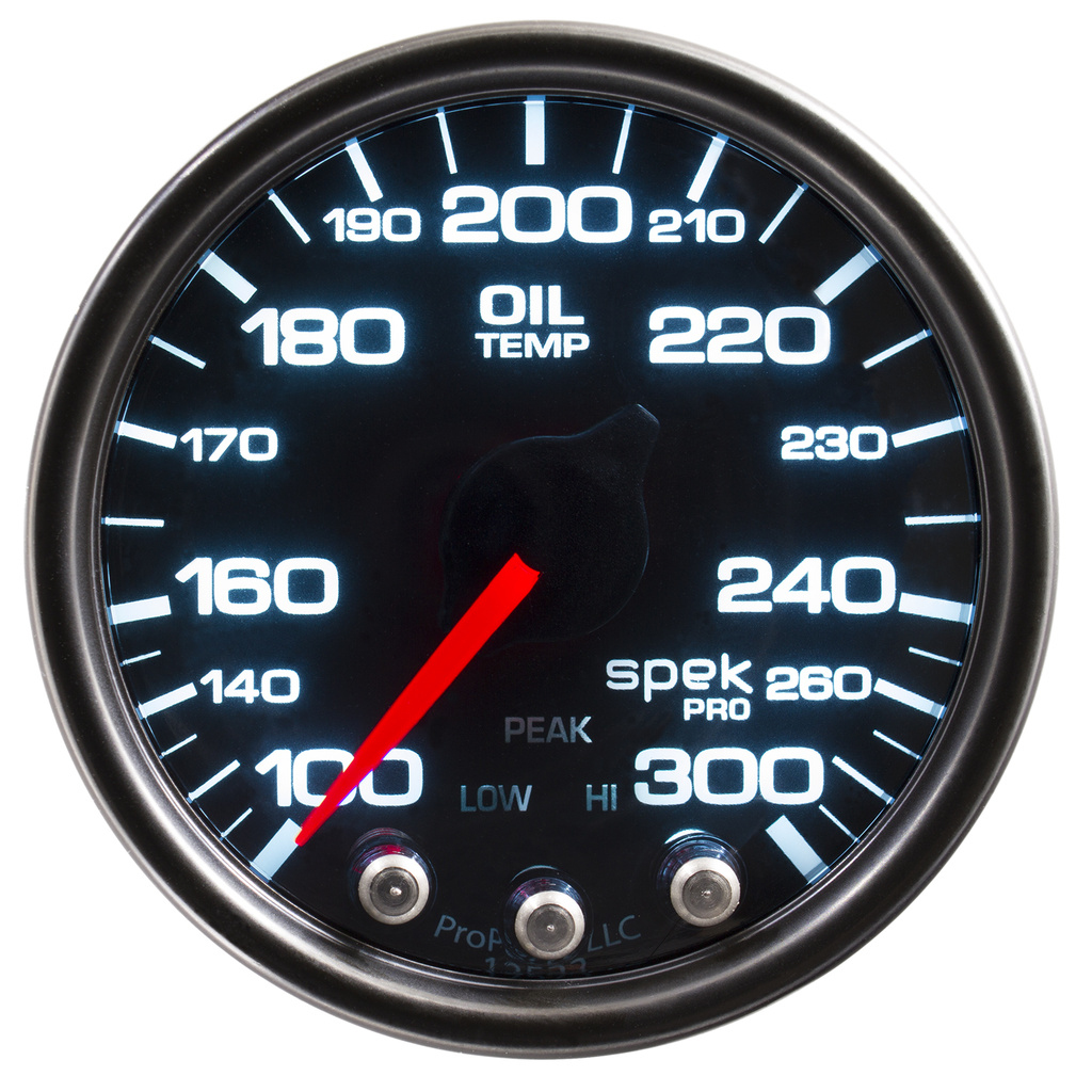 2-1/16" Öltemperatur, 100-300 °F, Spek-Pro, Black/Black