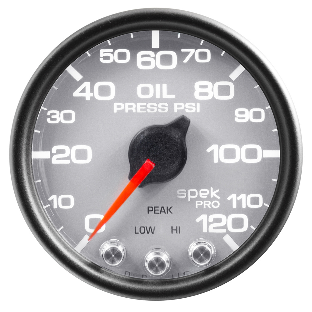 2-1/16" Öldruck, 0-120 Psi, Spek-Pro, Silver/Black