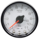 2-1/16" In-Dash Drehzahlmesser, 0-11,000 Rpm, Spek-Pro, White/Black