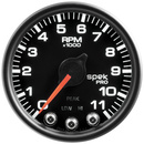 2-1/16" In-Dash Drehzahlmesser, 0-11,000 Rpm, Spek-Pro, Black/Black