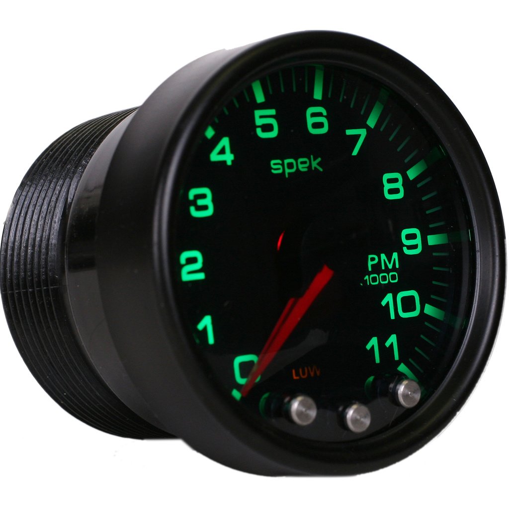 2-1/16" In-Dash Drehzahlmesser, 0-11,000 Rpm, Spek-Pro, Black/Black