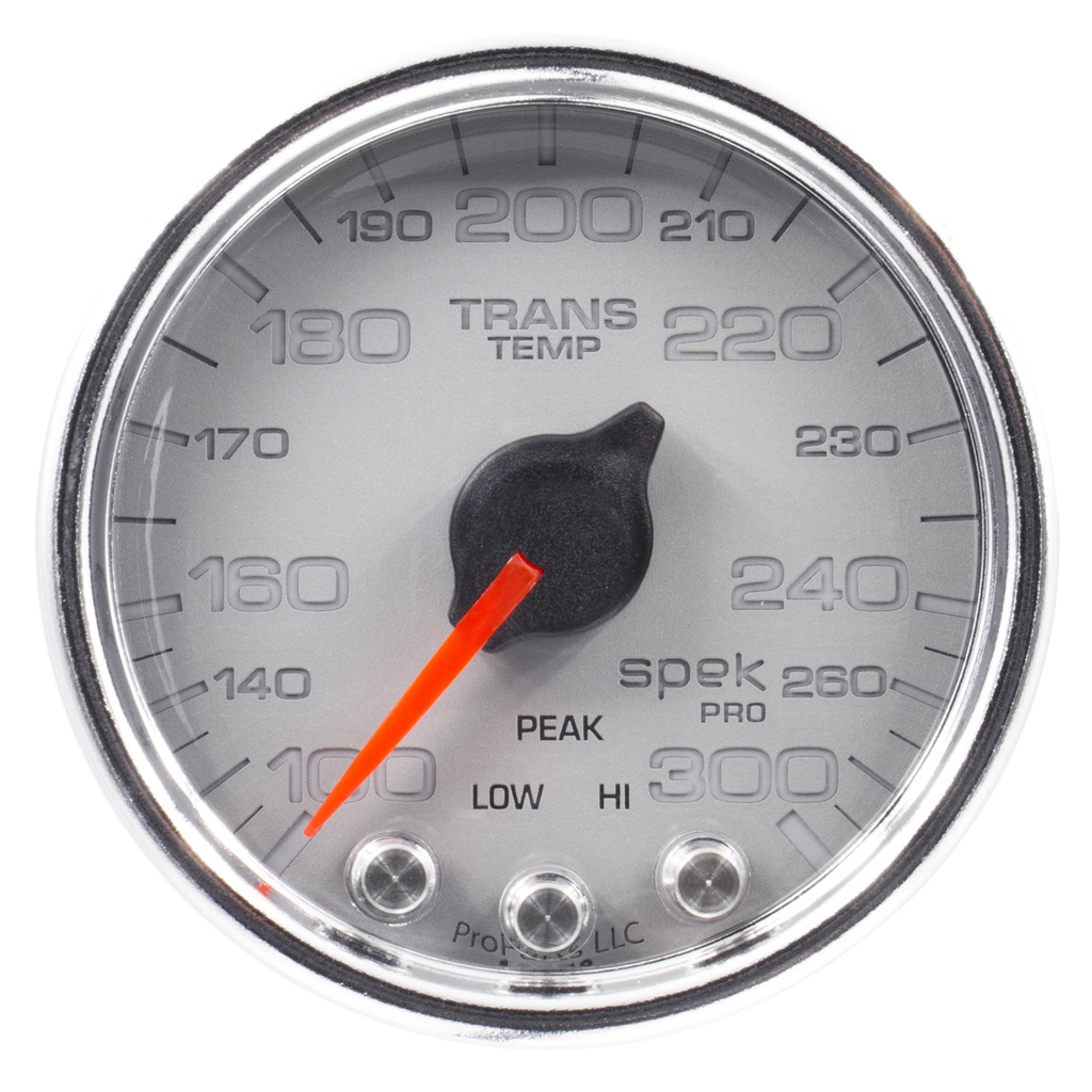 2-1/16" Getriebetemperatur, 100-300 °F, Spek-Pro, Silver/Chrome