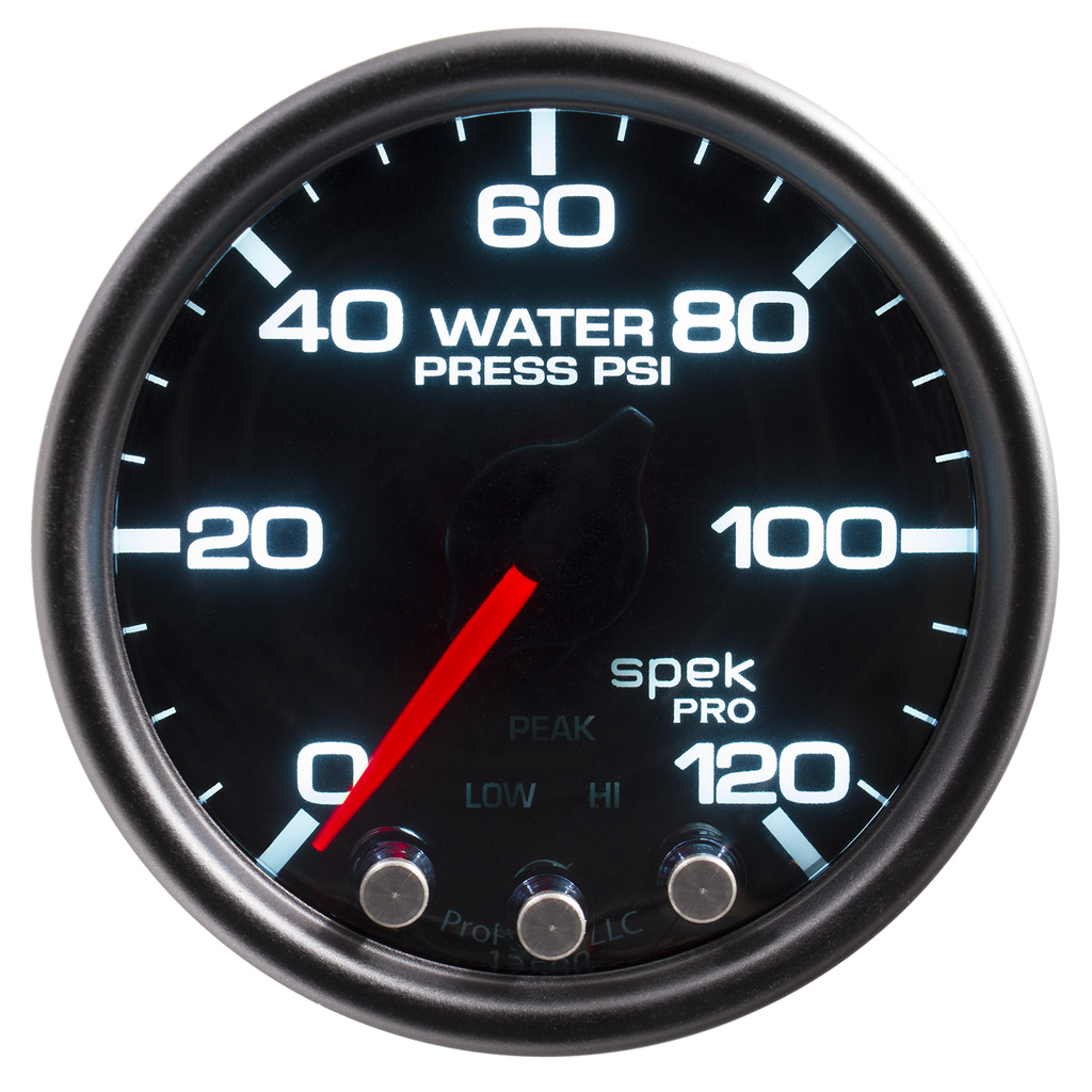 2-1/16" Wasserdruck, 0-120 Psi, Spek-Pro, Black/Black