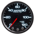 2-1/16" Wasserdruck, 0-120 Psi, Spek-Pro, Black/Black