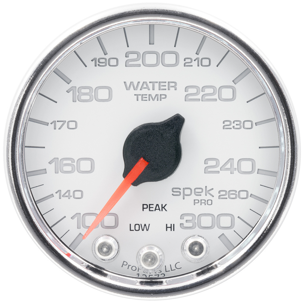 2-1/16" Wassertemperatur, 100-300 °F, Spek-Pro, White/Chrome
