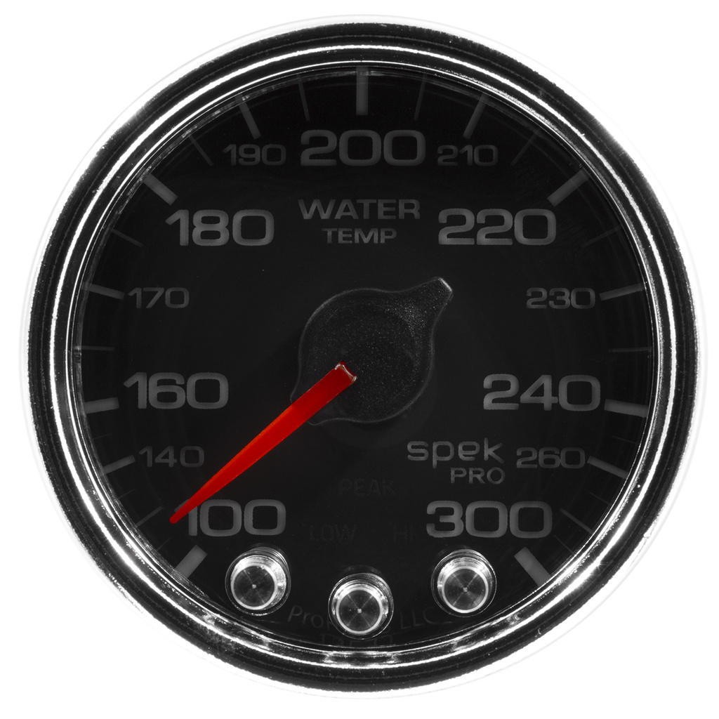 2-1/16" Wassertemperatur, 100-300 °F, Spek-Pro, Black/Chrome