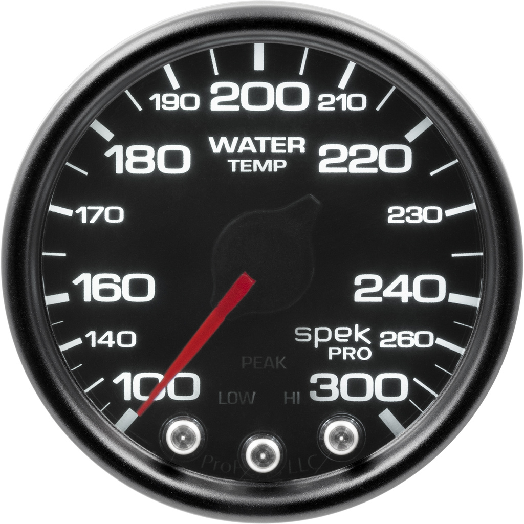 2-1/16" Wassertemperatur, 100-300 °F, Spek-Pro, Black/Black