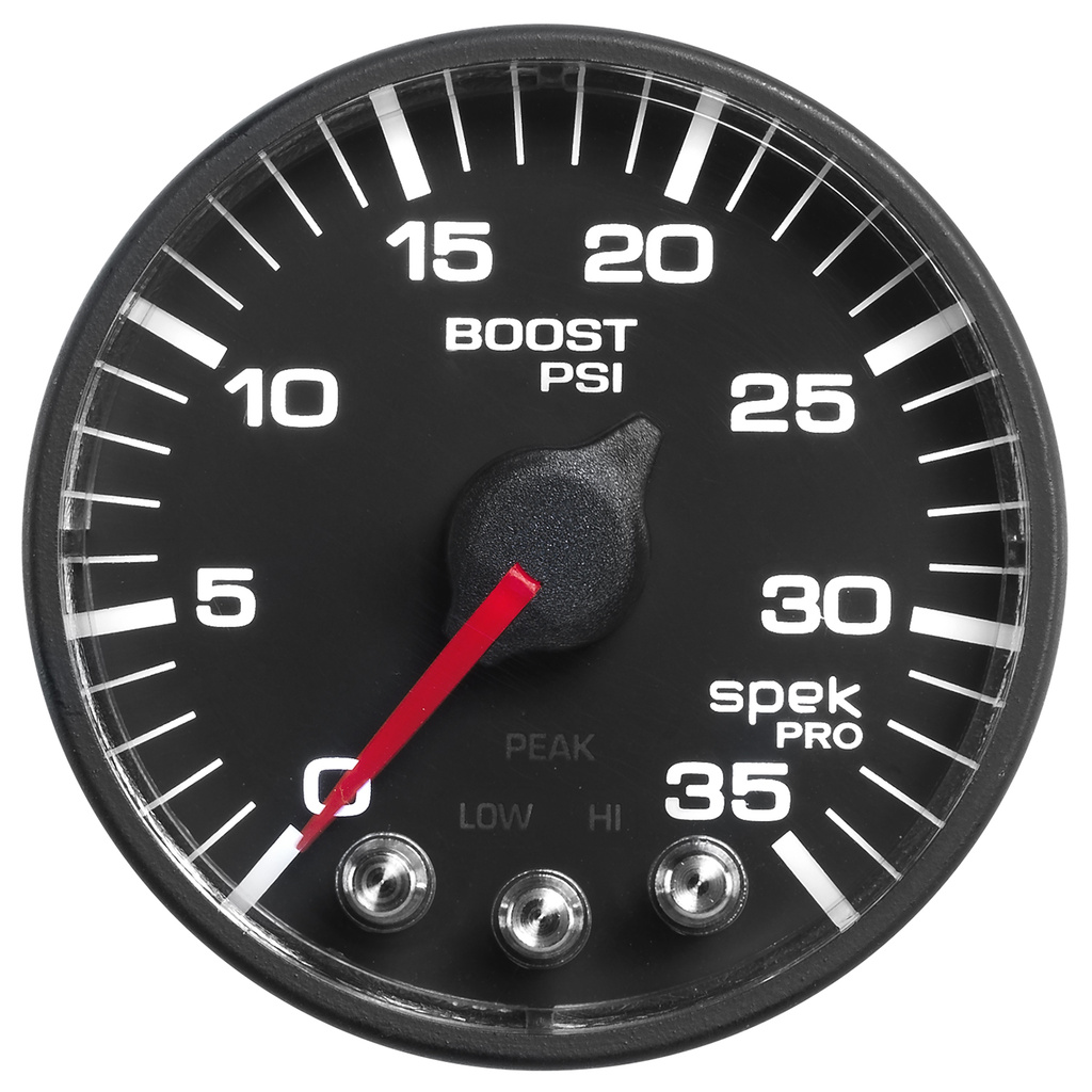 Pillar Kit, 0-35 Psi/0-2000 °F/100-300 °F, 01-07 Gm Full-Size Truck, W/O Speaker, Spek-Pro, Black Dial, Black Bezel, Flat Antiglare Lens