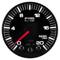 2-1/16" Pyrometer, 0-2000 °F, Spek-Pro, Black/Black