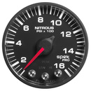 2-1/16" Nitrous Druck, 0-1600 Psi, Spek-Pro, Black/Black