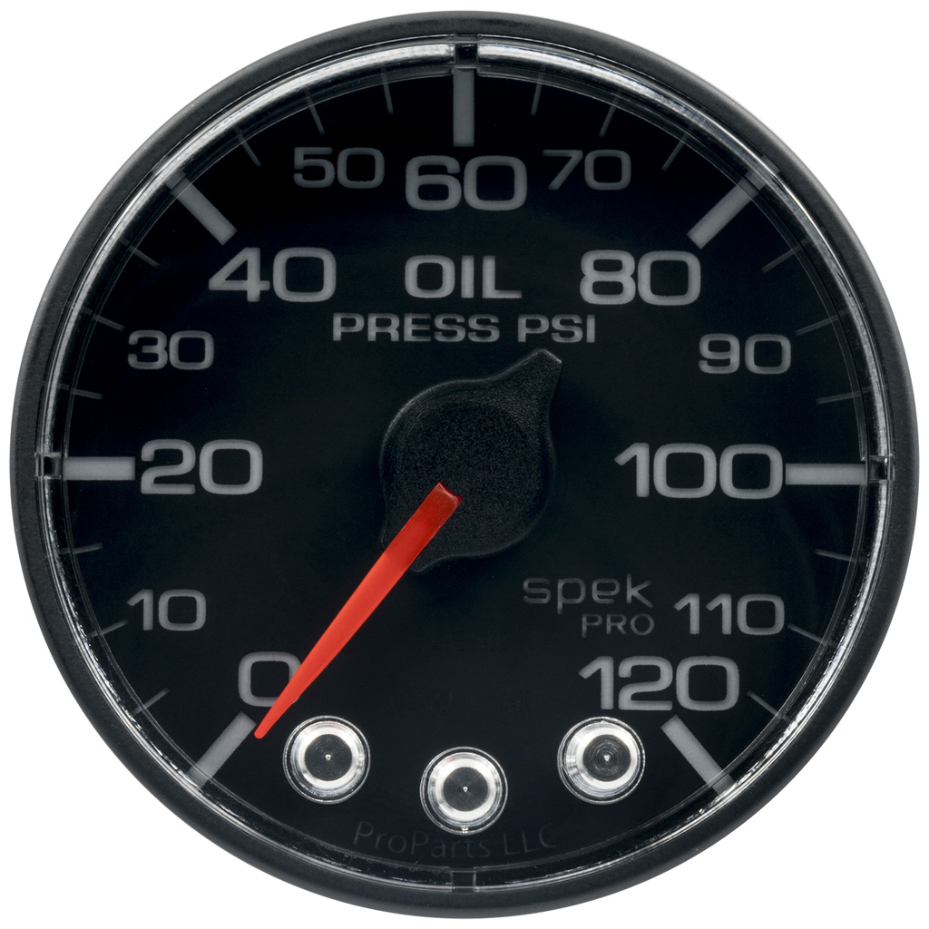 2-1/16" Öldruck, 0-120 Psi, Spek-Pro, Black/Black