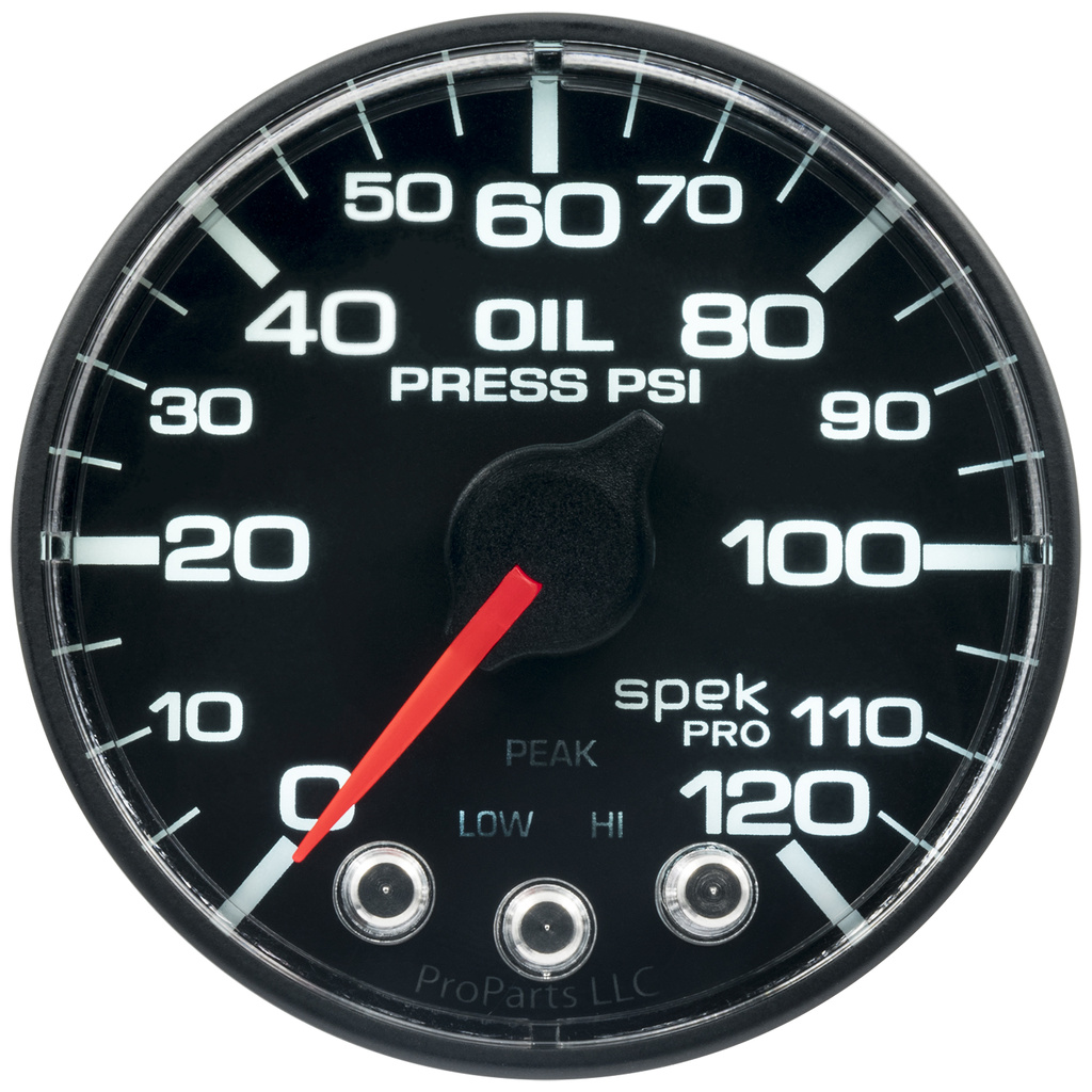 2-1/16" Öldruck, 0-120 Psi, Spek-Pro, Black/Black