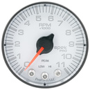 2-1/16" In-Dash Drehzahlmesser, 0-11,000 Rpm, Spek-Pro, White/Black