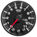 2-1/16" In-Dash Drehzahlmesser, 0-11,000 Rpm, Spek-Pro, Black/Black