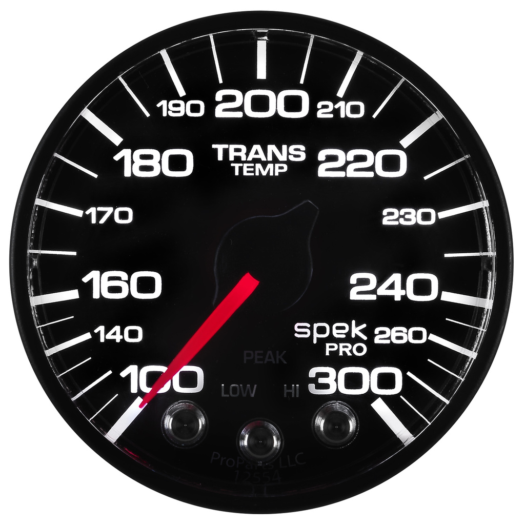 2-1/16" Getriebetemperatur, 100-300 °F, Spek-Pro, Black/Black